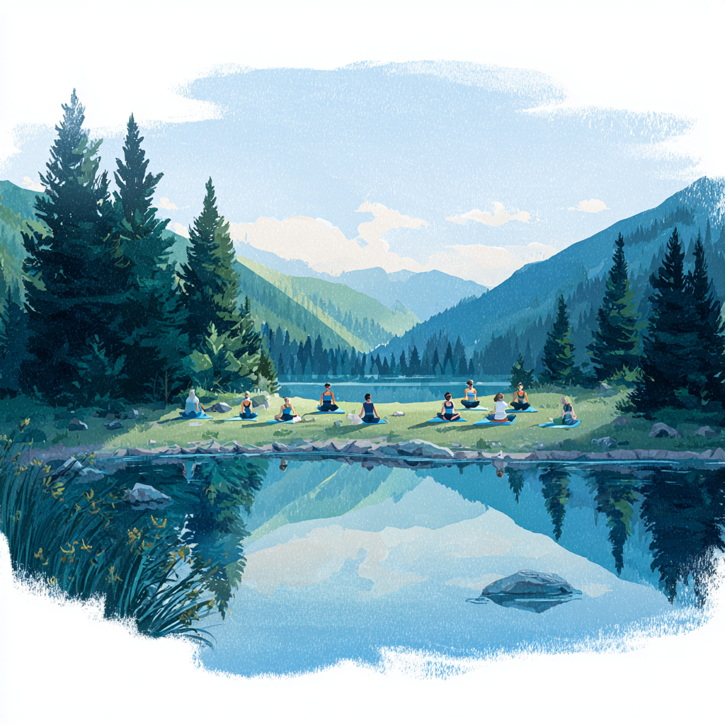 Щаслива жінка після заняття йогою